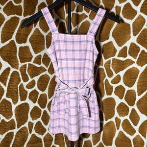 OshKosh B'gosh Pink Plaid Tie-Waist Jumper Dress Size 6/6x